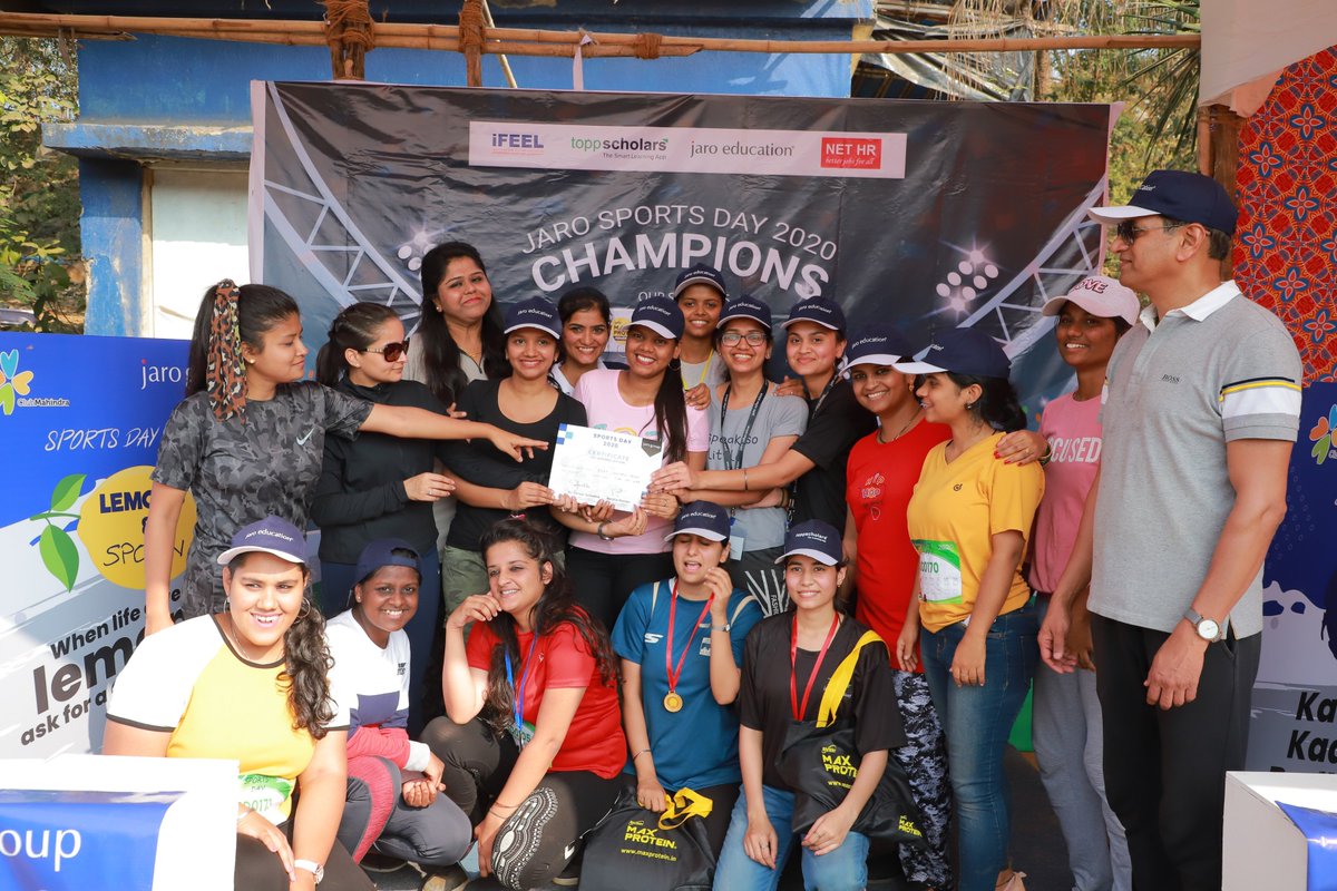 jaroeducation's tweet photo. #JaroGroup is a hub of fighters and achievers, be it work or sports. To encourage a balanced and healthy work-life, we celebrated the Jaro Group #SportsDay with an electrifying #cricket match, a tug of war, and many other fun-filled games.
#LifeAtJaro #iFEEL #Toppscholars #NetHR https://t.co/DF2fRsVTIO