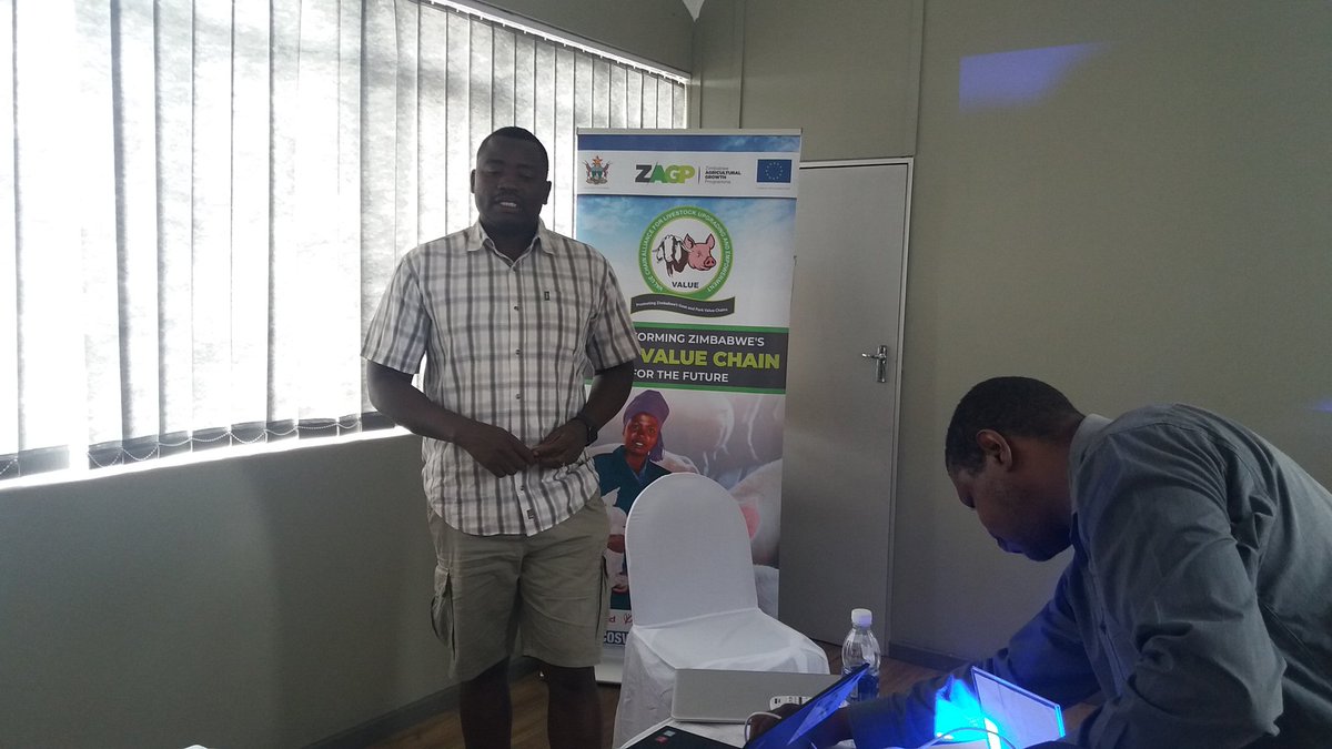 ActionAidZim's tweet photo. George Mudanga argues that for small medium producers in pork value chain to fully commercialise introducing technological innovations such as biogas energy and value addition are critical #ZAGPpigsandgoats ,#Valuechainstudy @ZAGPGoats_Pigs @ActionAidZim https://t.co/vZeaXR3Zpj