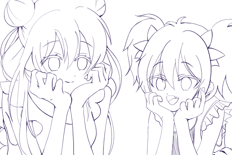 Nicorinshop No Twitter さとちゃんとしおちゃん 線画できた ハッピーシュガーライフ のop大好きだぁあ Illustrations Drawings イラスト 芸術同盟 松坂さとう 神戸しお