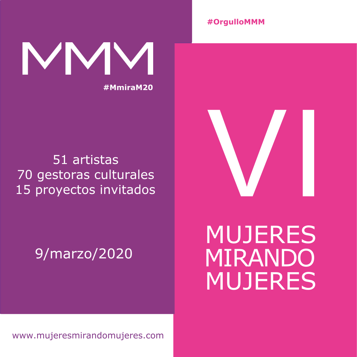 MujerMiraMujer's tweet photo. ¿Quieres conocer a las gestoras culturales protagonistas de la VI Ed. de #MMM?
>>Os contamos todo en nuestra web 👉👉 https://t.co/oJ0DUR8ykF
#OrgulloMMM #MMM #MujeresMirandoMujeres #cultura #ArteSinDescanso #gestorasculturales #ProyectosInvitados #presentaciones #mujeresartistas https://t.co/kabdgSrXWT