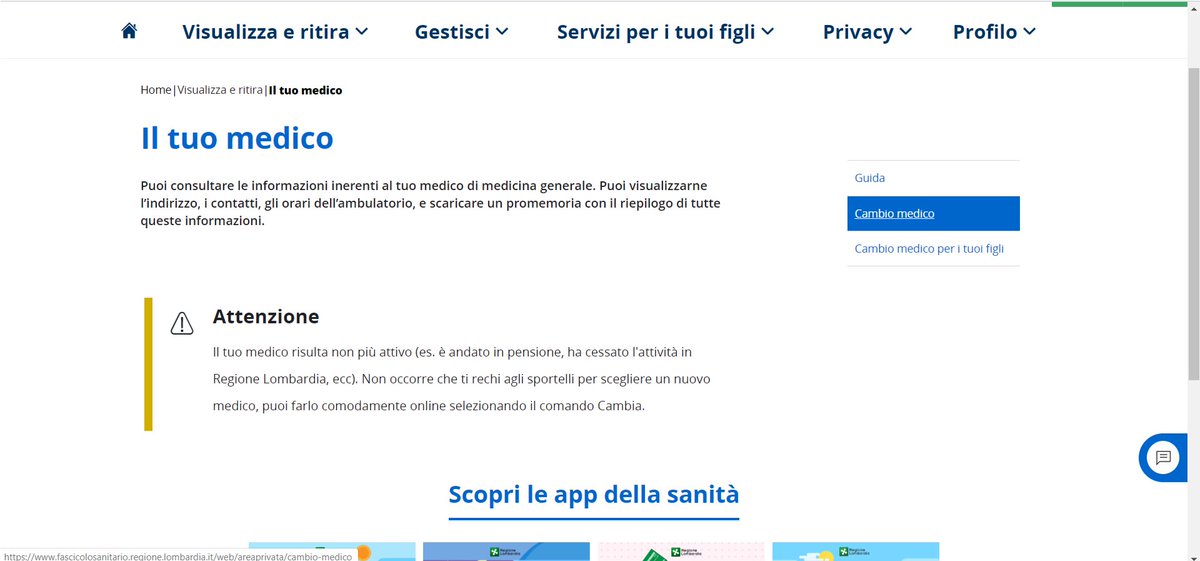 Mattiacs85's tweet photo. @LombardiaOnLine @RegLombardia @AslMilanonews @GiulioGallera
Buongiorno Milano e buongiorno lombardia. Posso sapere come si fa a scegliere il proprio medico online se non ne risulta nessuno disponibile sul portale? https://t.co/rVQ5aEcNr2