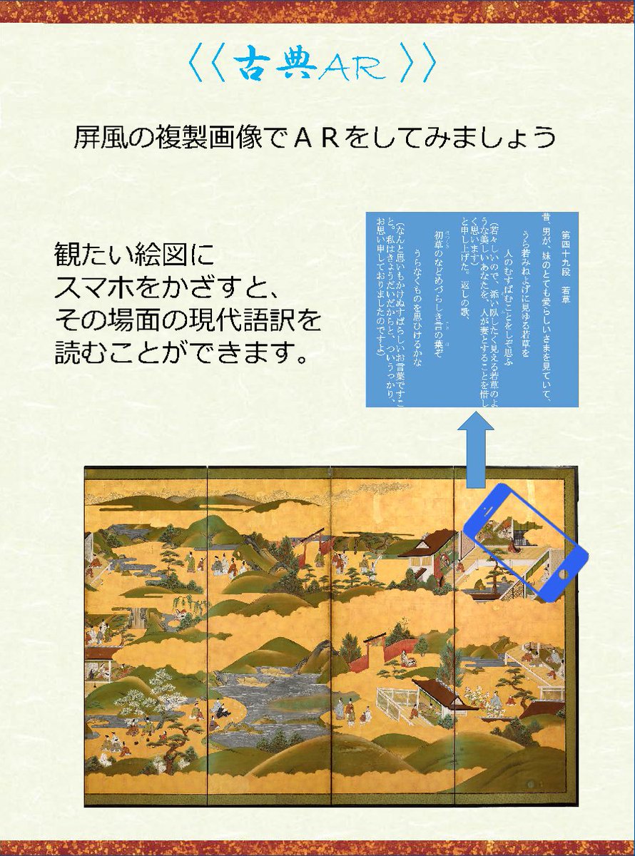 O Xrhsths 国文学研究資料館 Sto Twitter 伊勢物語 の本文や挿絵は後に 源氏物語 うつほ物語 などに模倣 流用されています デジタル展示コーナーでは 挿絵の例を鉄心斎文庫の奈良絵本 嵯峨本と承応3年版 源氏物語 からご覧いただけます 伊勢物語 源氏