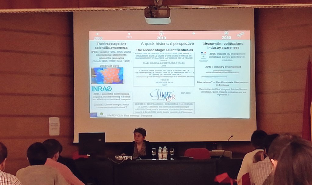 🎙️ @nemlaollat from @UMREGFV and @isvv_bordeaux: 'How to develop climate change adaptation strategies for wine sector? The French experience 🇫🇷'

#LACCAVE