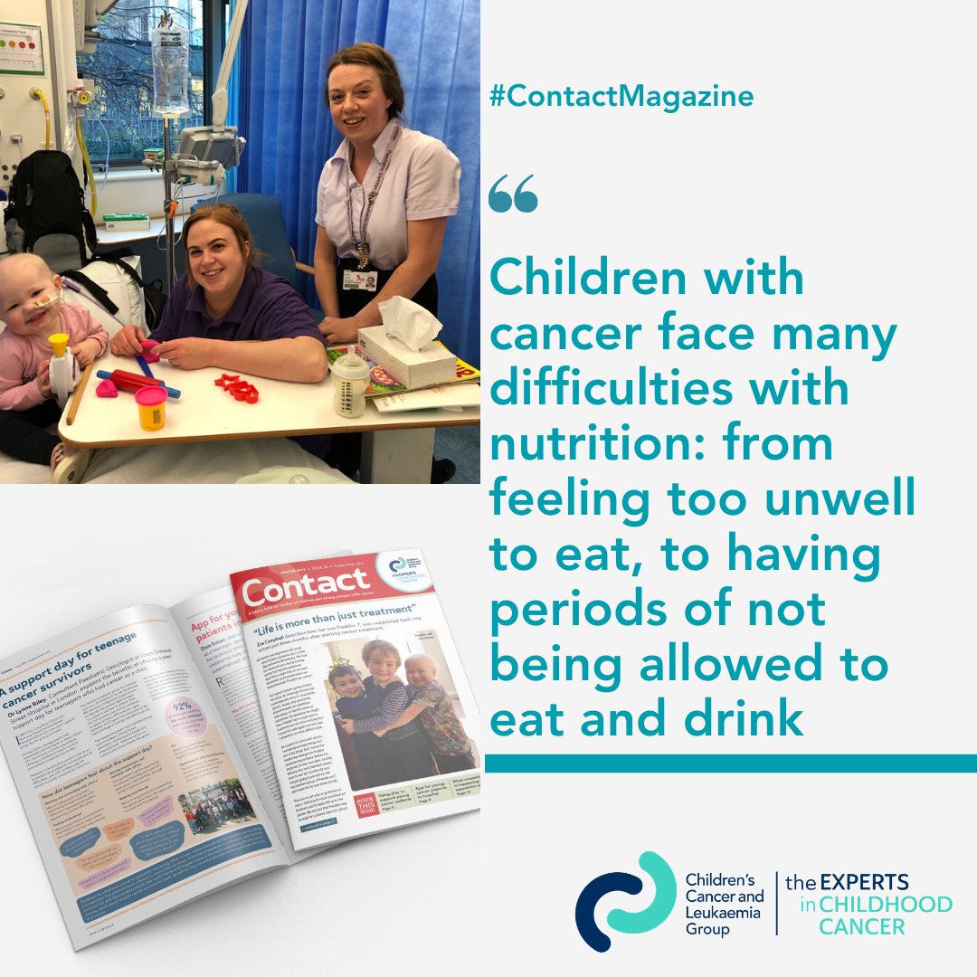 cclguk's tweet photo. Karen Jepson, Advanced Paediatric Dietitian, explains how nutrition is important for children with cancer and how a dietitian is a key aspect of a patientβs supportive care in the latest issue of #ContactMagazine. Read the full article at https://t.co/cEc0Rsy5Ug https://t.co/HbRu6ljTH3