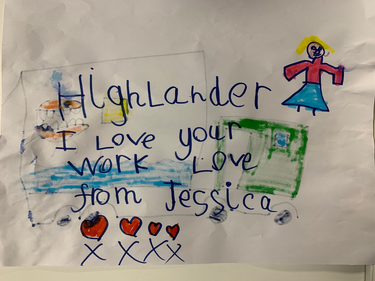 One of our drivers, Mark Flynn’s little girl Jessica, aged 6, drew this wonderful picture of our shark truck, and we think she has captured our “Shredding Shark” brilliantly!
Its lovely that young children recognise Highlander for the hard work we do!
Well done Jessica 😀🦈♻️👏