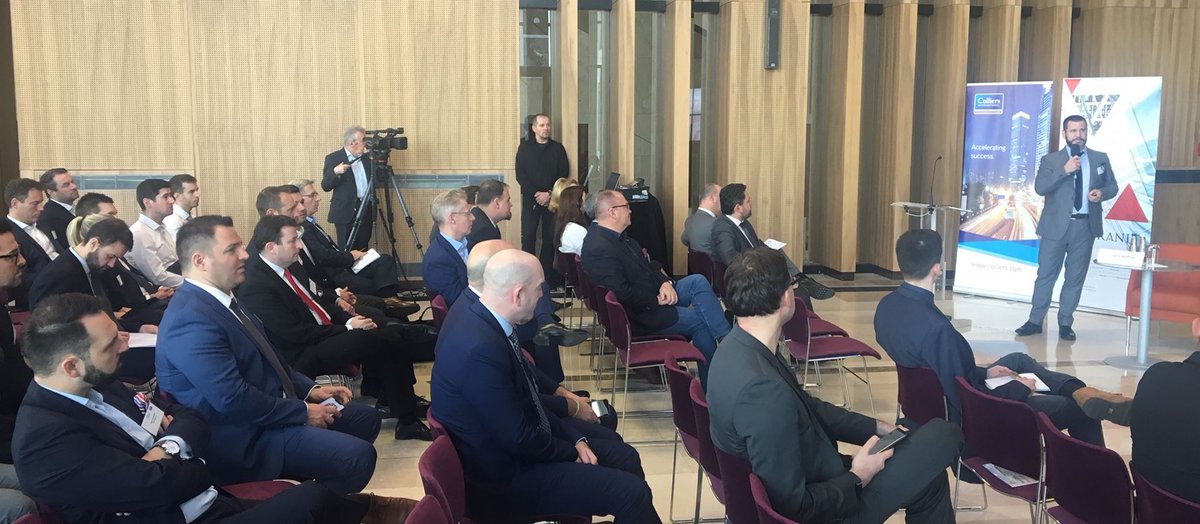 Colliers_EMEA's tweet photo. "Most investors see the CEE region safe and secure" says Kevin Turpin, Regional Director of Research for CEE at the Outlook 2020 @insight_asset in #Budapest #trigranit https://t.co/vYvYqyoeAI