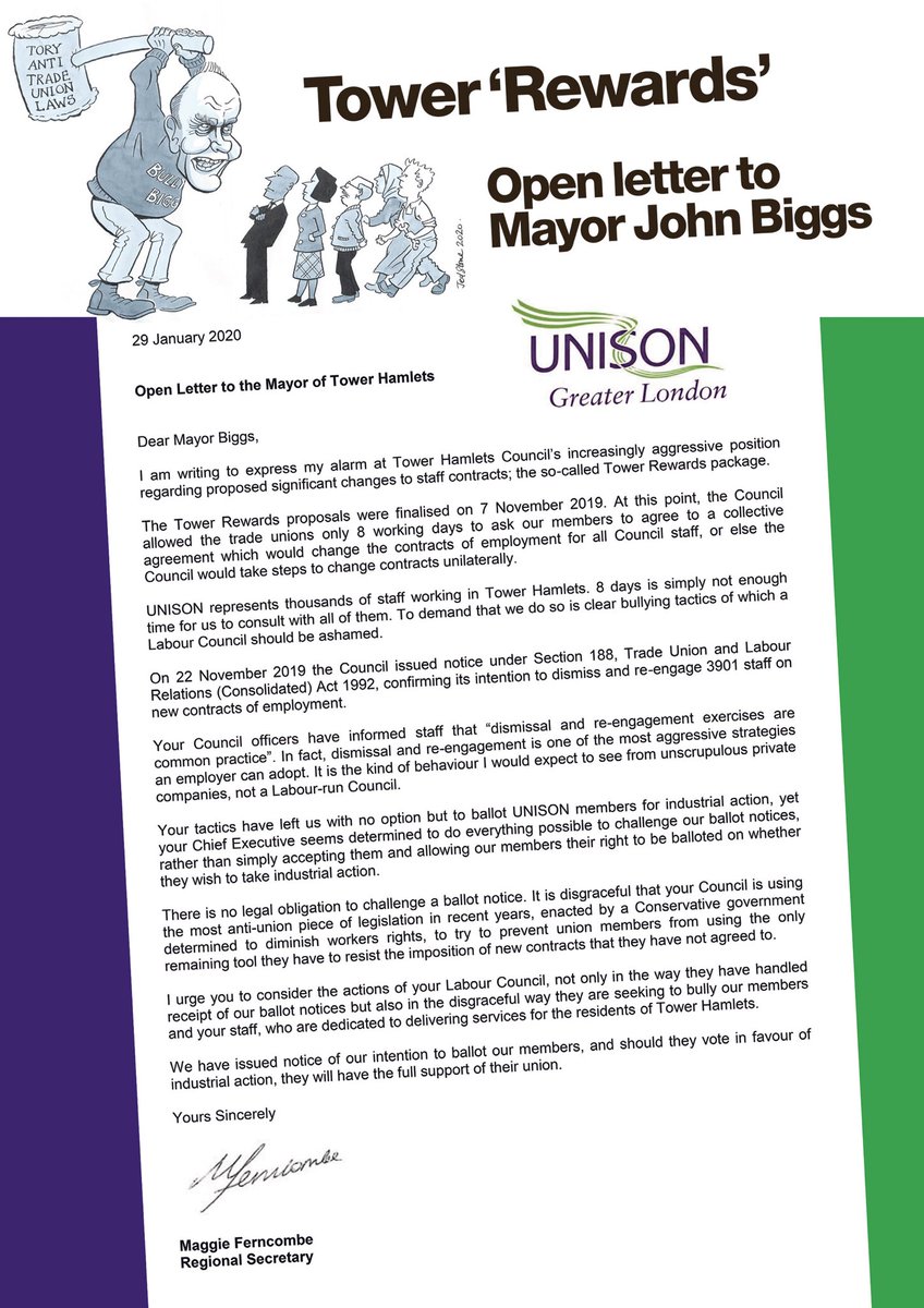 ⁦<a href="/UKLabour/">The Labour Party</a>⁩ council⁩ planning to sack all workers and impose downgraded contracts - and use injunctions to stop ⁦@unisontweets⁩ ⁦<a href="/unitetheunion/">Unite the union: join a union</a>⁩  ⁦<a href="/GMB_union/">GMB Union</a>⁩ balloting. What do you think ⁦<a href="/SadiqKhan/">Sadiq Khan</a>⁩ ⁦<a href="/bgblabour/">Bethnal Green & Bow CLP</a>⁩ ⁦<a href="/LabourPandL/">Poplar and Limehouse Labour Party</a>⁩?