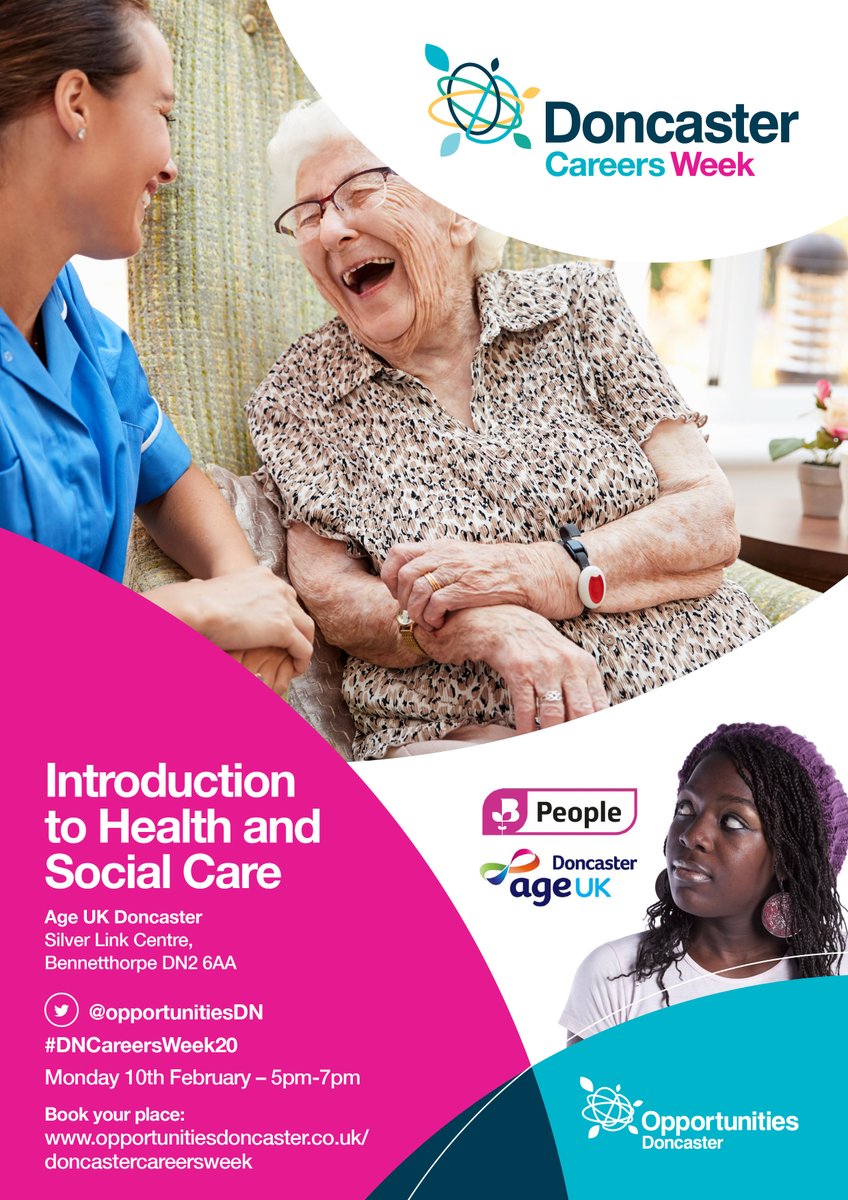 Opportunities Doncaster (@opportunitiesdn) on Twitter photo Want to make a difference in people's lives? A career in Health and Social Care could be the one for you.
Book your space at <a href="/AgeUKDon/">Age UK Doncaster</a> 's Introduction to #healthandsocialcare event on 10 Feb, 5-7pm: eventbrite.co.uk/e/introduction⦠#doncasterjobs Want to make a difference in people's lives? A career in Health and Social Care could be the one for you.
Book your space at <a href="/AgeUKDon/">Age UK Doncaster</a> 's Introduction to #healthandsocialcare event on 10 Feb, 5-7pm: eventbrite.co.uk/e/introduction⦠#doncasterjobs