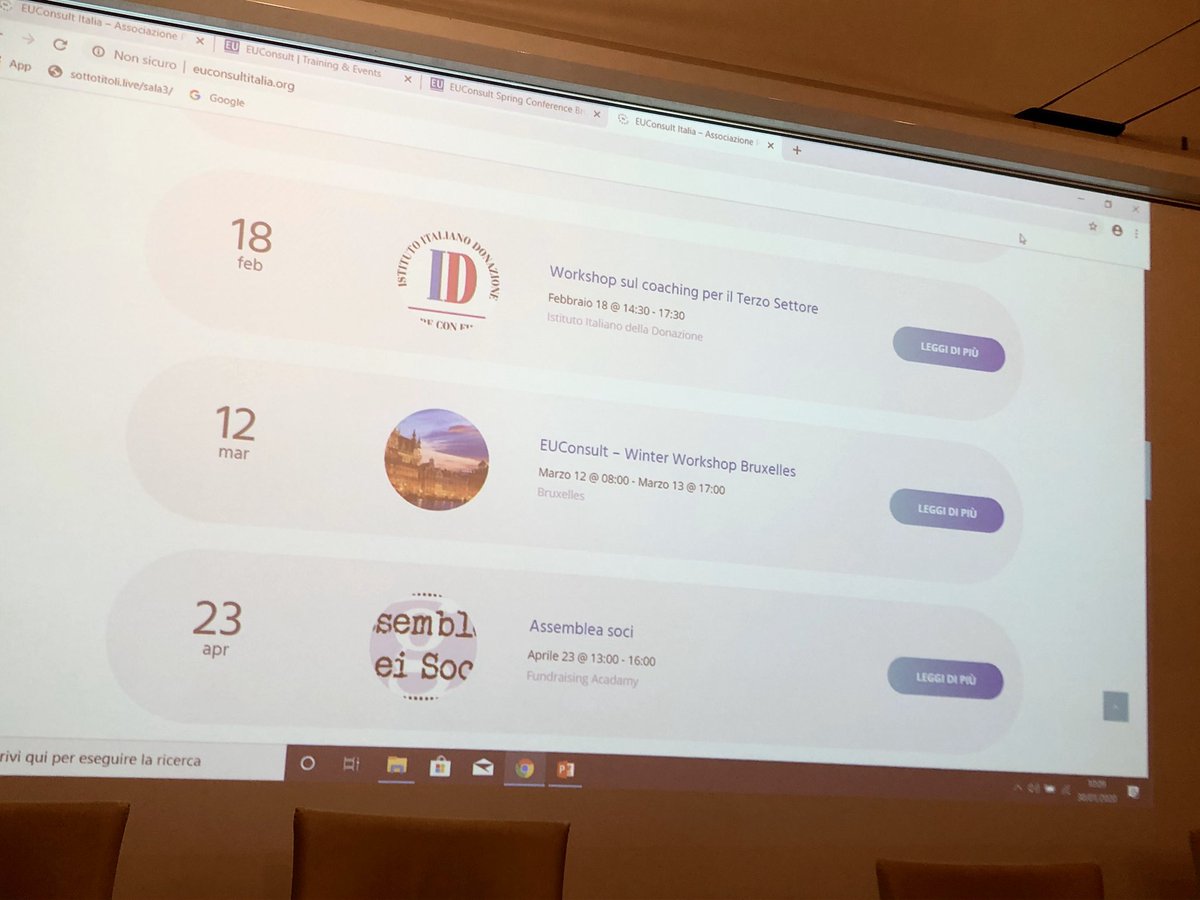I prossimi appuntamenti del 2020 x #euconsultitalia @Euconsult : un #workshop con IID, Spring Congress a #Bruxelles, l’assemblea dei soci <a href="/RaffaelePicilli/">Raffaele Picilli</a> #terzosettore