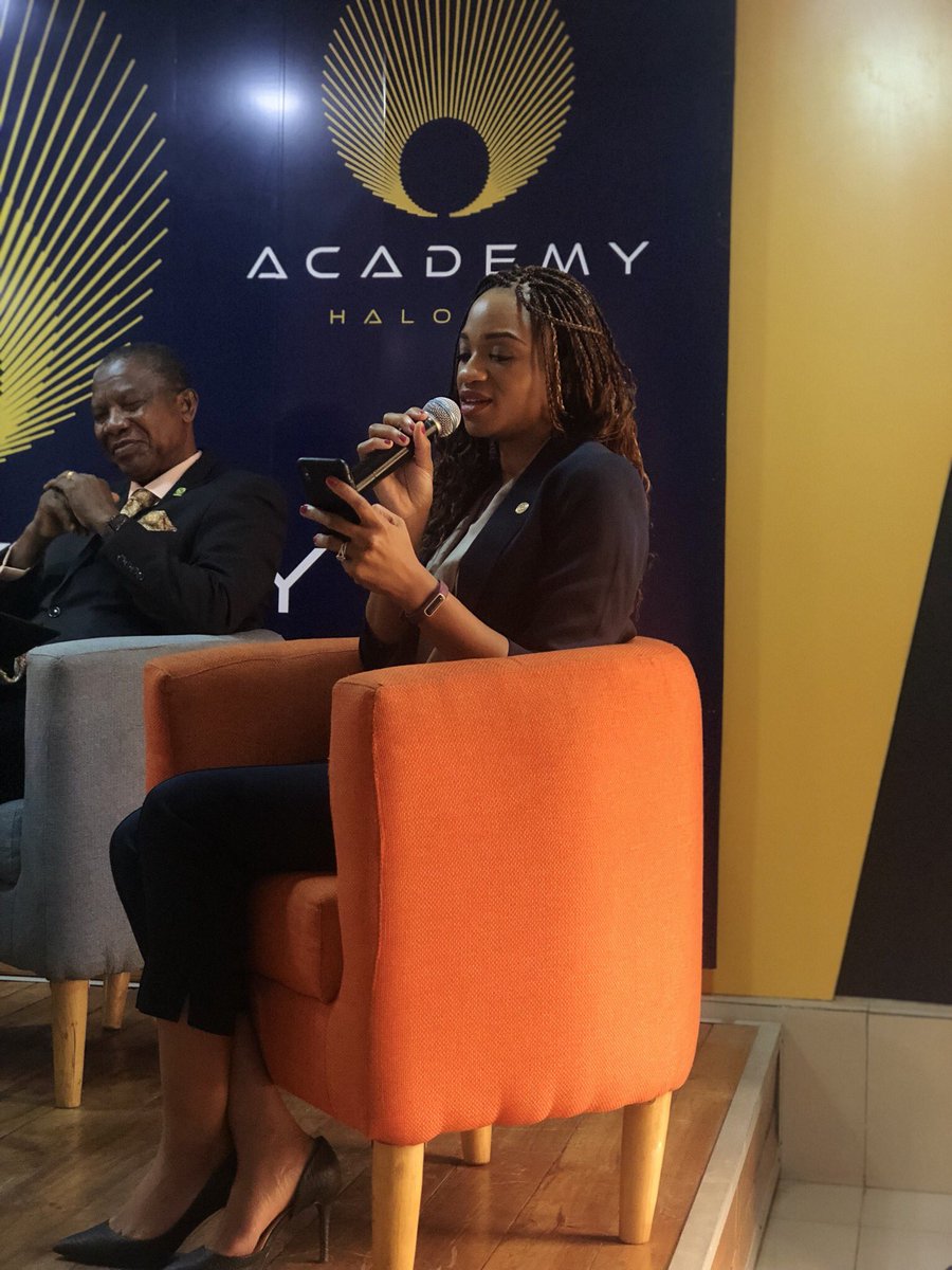 The panel session is on! 
Now Speaking: Tanwa Ashiru <a href="/tanwaashiru/">Tanwa Ashiru</a> , CEO <a href="/Bulwark_Intel/">Bulwark Intelligence</a> on the current security situation in Nigeria. •
•
•
•

#2020StateOfTheNation #AcademyHalogen #Nigeria #Lagos #Security #Politics #HalogenGroup