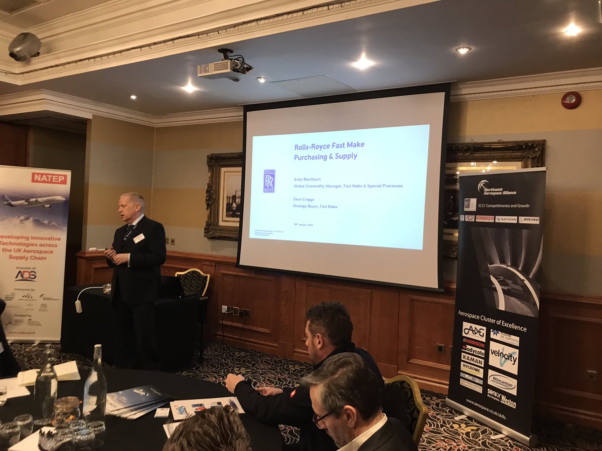 NWAerospace's tweet photo. @NWAerospace members excited to hear from Andy Blackburn, @RollsRoyce on new opportunities within Rolls-Royce Fast Make! #SupplyChainWorkshop #networking  @RollsRoyceUK https://t.co/25RnNZ59Dv