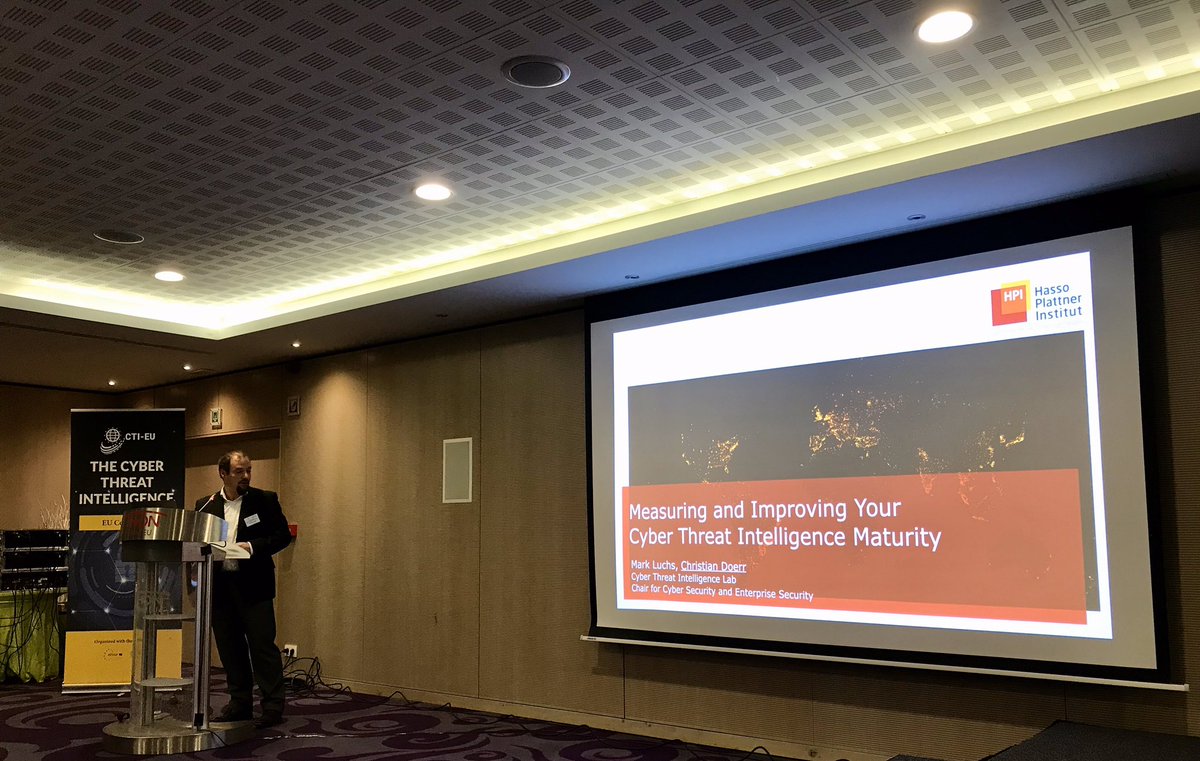 enisa_eu's tweet photo. Prof. Christian Doerr says “a successful #CTI programme has technical capabilities and is driven by the entire organisation: governance, people and technology are key assets” #CTI20 #threat #intelligence @DSMeu @Cybersec_EU https://t.co/AYZ57djYRI