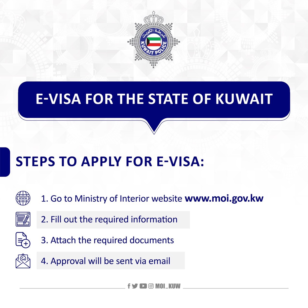 وزارة الداخلية on Twitter "Easy steps to apply for The State of Kuwait