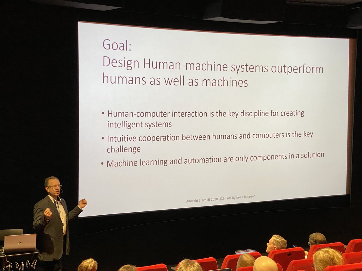 niemihugaerts's tweet photo. Hyviä puheenvuoroja #AI #ML hyödyntävien ratkaisujen suunnittelukäytännöistä ja ihmisen toimijuuden sisäänrakentamisesta mm. @albrechtschmidt @LMU_Muenchen ja @SolitaOy @JuhaVaaraniemi Tärkeä teema #tietoyhteiskunta kehitystä edistettäessä. #smartmindtrek https://t.co/uz5UVLFerr