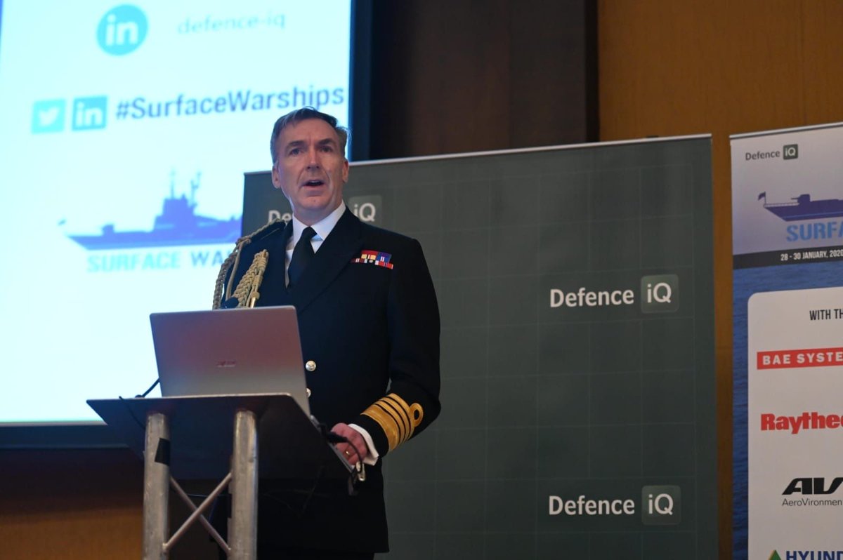 DefenceIQNews's tweet photo. @AdmTonyRadakin delivered an very insightful presentation this morning on the future of the Royal Navy and capability developments for the digital era #surfacewarships https://t.co/XR7H58Wcff