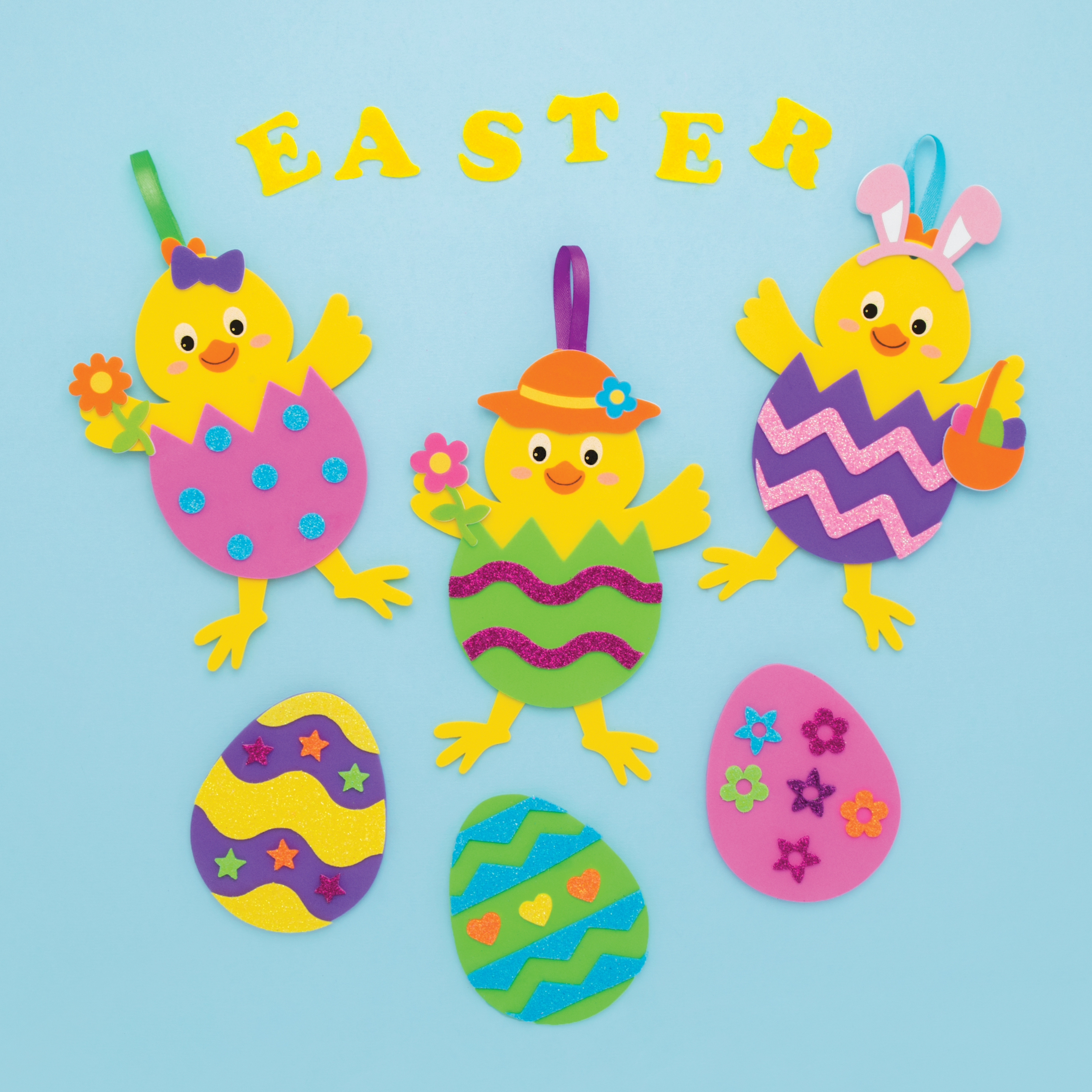  Baker Ross AT438 Easter Chick Felt Stickers - Pack of 100,  Small Stickers for Childrens Art and Craft Projects : Toys & Games