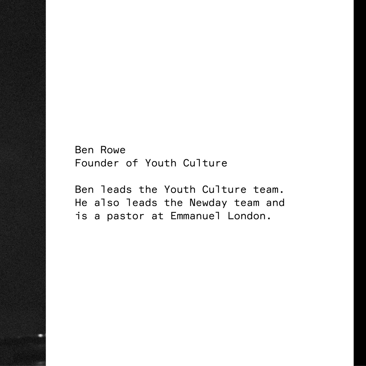 yth_cltr's tweet photo. Ben Rowe: Founder of Youth Culture will be hosting #YC20 and helping facilitate the practical discussion elements of the day, enabling delegates to unlock the key things for them to take away from the day. #christianevent #o2indigo #youthwork #churchleader https://t.co/IDdcDNtyhb