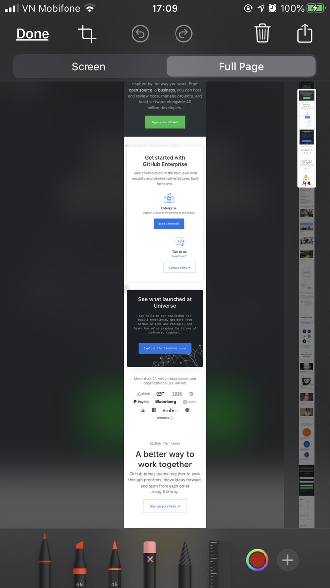 kythanh's tweet image. Wow you now can take screenshot of full webpage with #iOS1331 👏👇