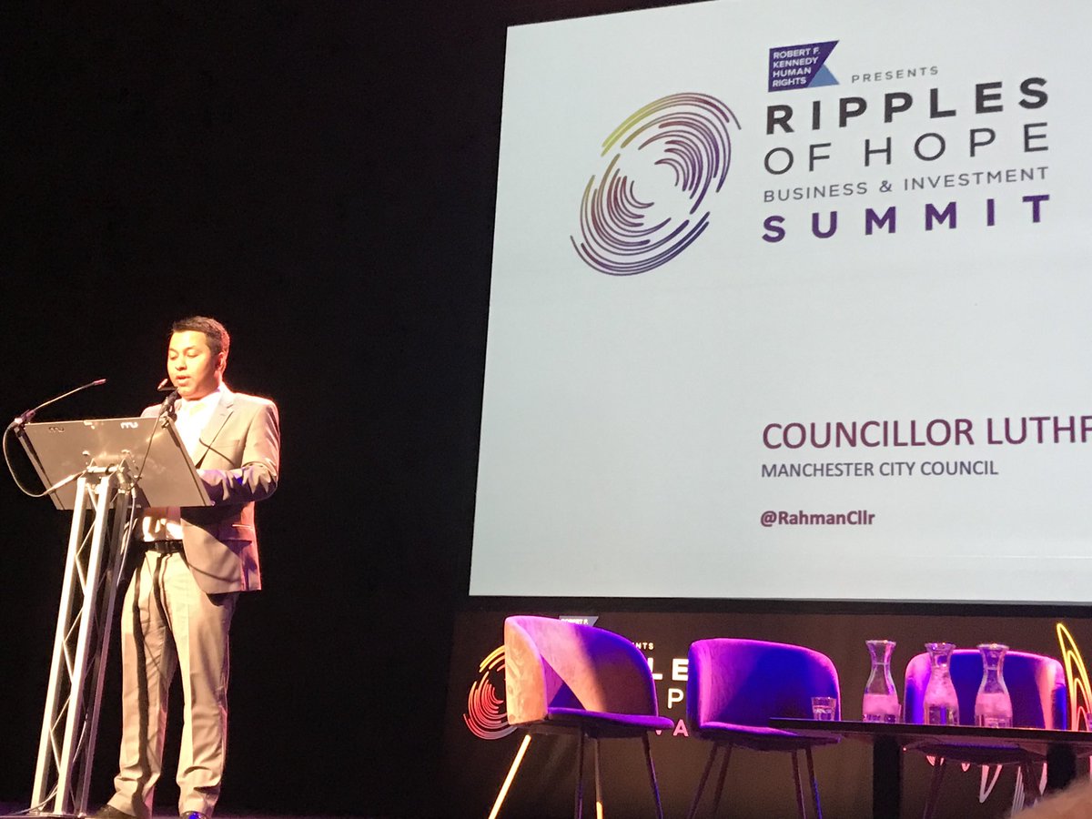 In 2020, Manchester will be the host city for very first #ripplesofhope festival - @RahmanCllr says it builds on Manchester’s story as a city of courage, compassion & cooperation, tackling the challenges of the next decade & beyond, creating social justice and a good life for all