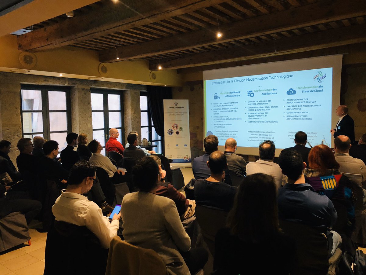 CheopsTechno's tweet image. Salle comble pour la présentation CHEOPS TECHNOLOGY à Lyon de notre solution TRANSFORMER® for PostgreSQL, un automate prenant en charge la migration des bases de données Oracle vers PostgreSQL et la transformation dans les applications. 

#CheopsTechnology #PostgresSQL #Lyon