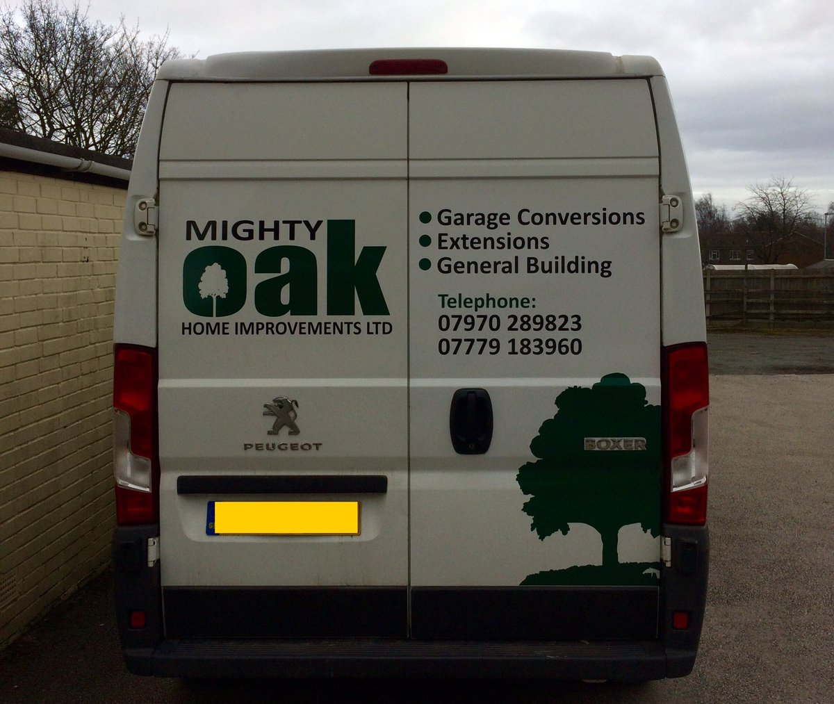 Van graphics for 'Mighty Oak Home Improvements' 🏡 #design #print #display #peugeot #boxer #home #homeimprovement