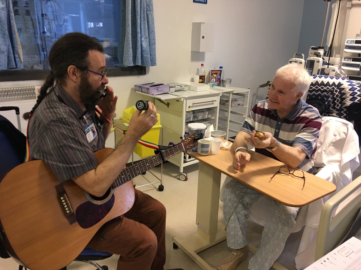 LuceStrickers's tweet photo. Another great visit from @CicMusic to @NUHCriticalCare this patient and I thoroughly enjoyed it. Smiles all round, all day after ☺️(patient consented to photo) https://t.co/dPPm0hEv3x