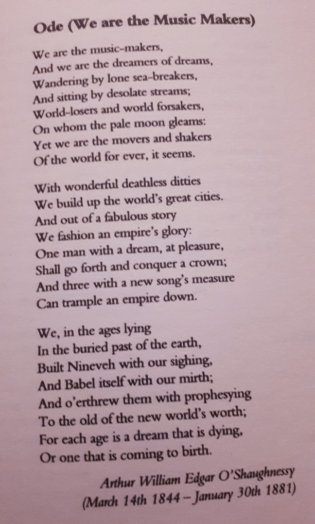 Susan J Hodgetts on Twitter "Arthur O’Shaughnessy, British poet died otd 1881. Best known for