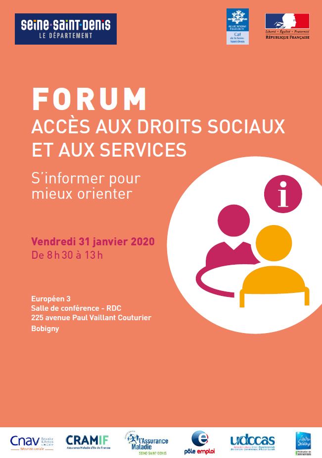 caf93_actus's tweet photo. [Forum] La Caf, la DDCS et @seinesaintdenis proposent aux professionnels et bénévoles en accueil social une demi-journée d’information sur l’accès aux droits sociaux et aux services. Objectif : s’informer pour mieux orienter. @poleemploi_IDF @Cnav_actu @centresociaux @CRAMIF https://t.co/duIgR81Cyp