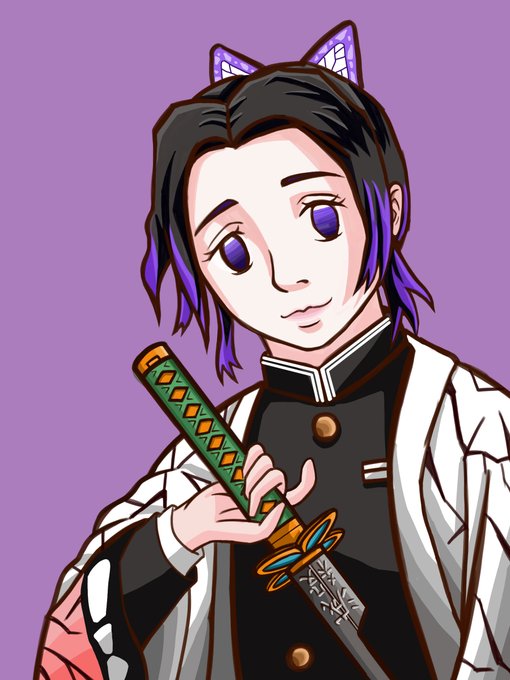 キタハラタケヨさんがTwitterに投稿した胡蝶しのぶ(鬼滅の刃)のイラスト。