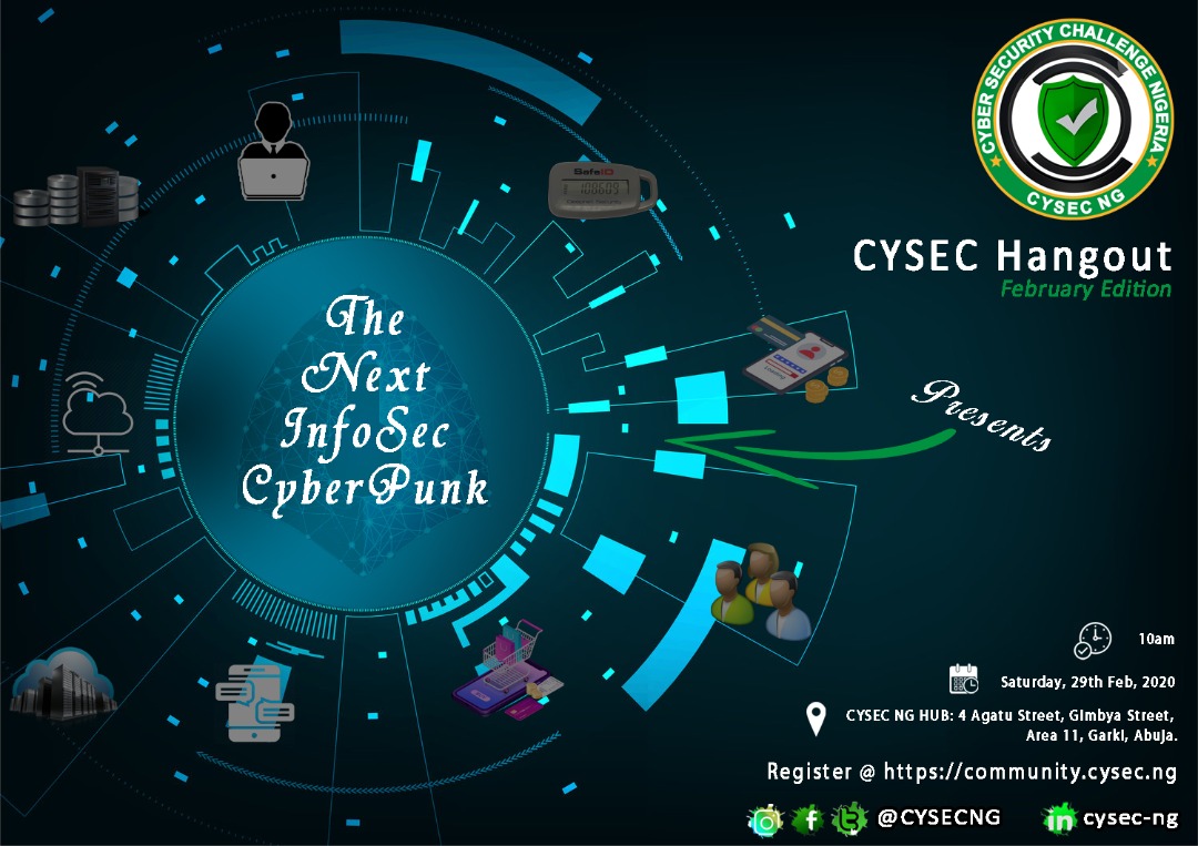 CYSECNG's tweet photo. CYSEC Hangout is coming to our Abuja InfoSec community this February. Don't miss out. Comment your expectations.

Register: https://t.co/XycPuUzYXZ Join: https://t.co/9nDy2RDNTd

Don't forget to come with a good spec PC to get your fingers busy.
See you there!
#cybersecurity https://t.co/bj1bnsbjtk