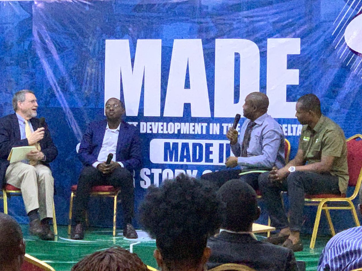 First panel at our close-out dissemination in #RiverState is moderated by our Programme Director, Bill Grant <a href="/DAIGlobal/">DAI</a>. The panel is discussing How business service provision has grown in the #NigerDelta since <a href="/MADENigerDelta/">MADE Nigeria</a>’s intervention.