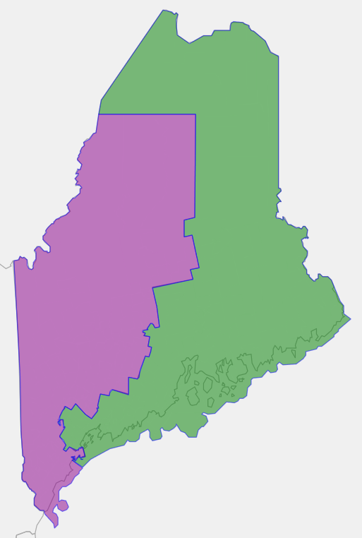 Oh, how deceptively complex a single line can be. I wanted to apply ME’s statewide Democratic advantage consistently across both districts. Simple, right? But  #ME01 and  #ME02 insist on diverging. They reopened a gap between them in 2016. 19/27  https://davesredistricting.org/join/23bc0994-796a-4fe2-b88d-07bb04549a43