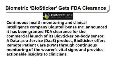 MedGizmo's tweet image. #BioIntelliSense  Biometric ‘BioSticker’ Gets #FDA Clearance ow.ly/S1ma50y8CkD #medicawearables #medtech #digitalmed