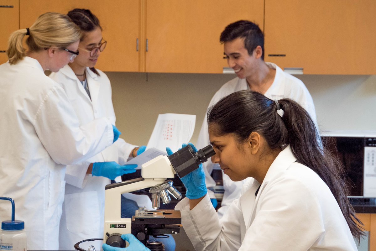 A group of science technicians in the lab.