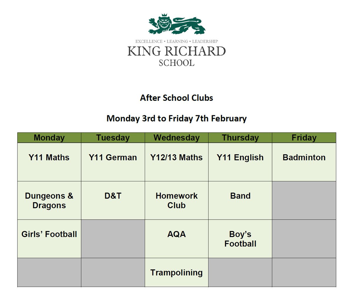 King Richard School tweet media