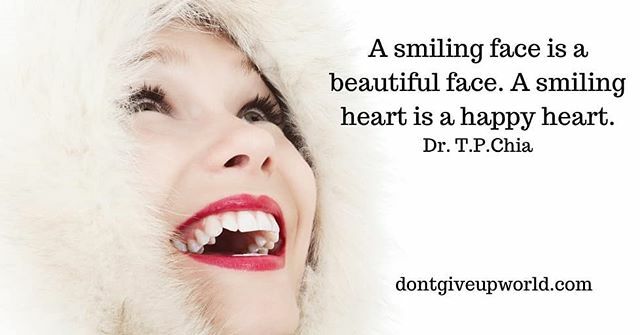 dontgiveupworld's tweet photo. A smiling face is a beauty face. A smiling heart is a happy heart- Dr T.P. Chia. Visit- https://t.co/kl5lmXCf64. #motivationalquotes #motivationalwallpaper #drtpchiaquotes #drtpchia #dontgiveupworld #happyheart #smilingface #beautiful #beautifulface #smilingheart #quoteofthe… https://t.co/WSmHJd5orJ