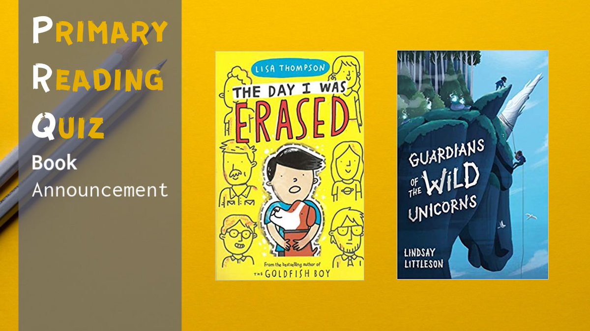 LibrariesNL's tweet photo. Today we are announcing the 2 books which will be used for the heats in our #PrimaryReadingQuiz. The books are:

The Day I Was Erased by @lthompsonwrites
Guardians of the Wild Unicorns by @ljlittleson

There's still time to register. More info at: https://t.co/oXGyeQo7uP https://t.co/wKpcDfN13d