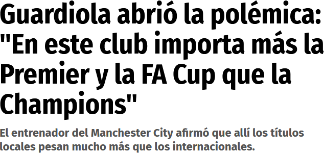 comunioEPL's tweet photo. @LaMediaInglesa ¡Hola! En España, la Liga mide la regularidad pero la UCL es la joya de la corona y el título más preciado. Después de estas declaraciones de Guardiola, ¿hasta qué punto es cierto que en Inglaterra (en general) se le concede más valor a la Premier que a la UCL? https://t.co/ZzwEbo9IC5