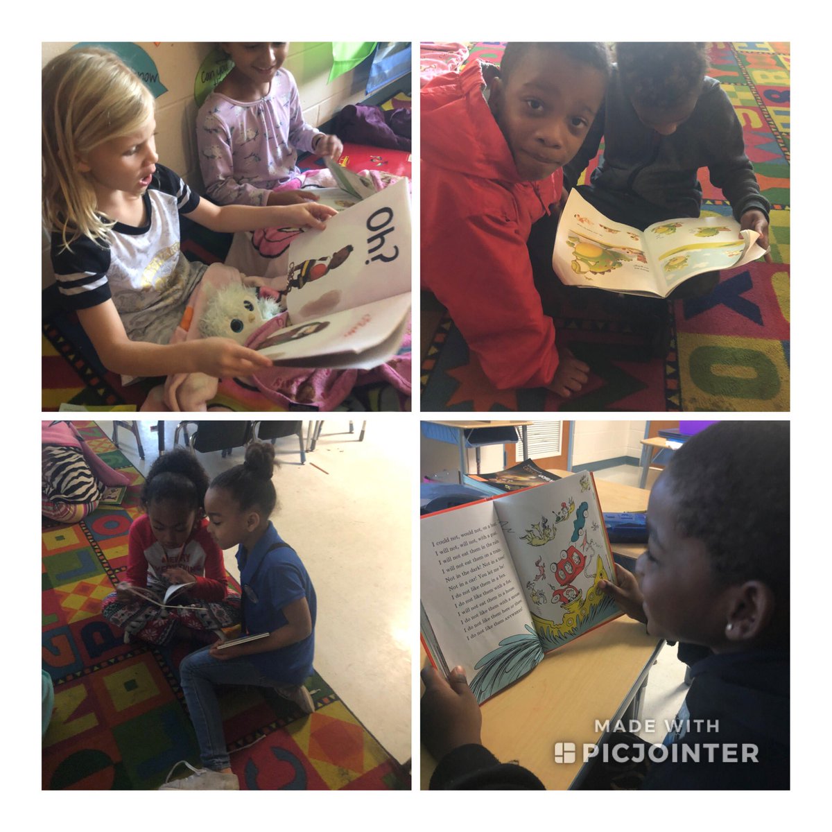 blgeorge92's tweet photo. We are loving literacy week so far! 🤓📚cozy reading day and buddy reading with @mskellydooley https://t.co/vf9GWv5Vjr