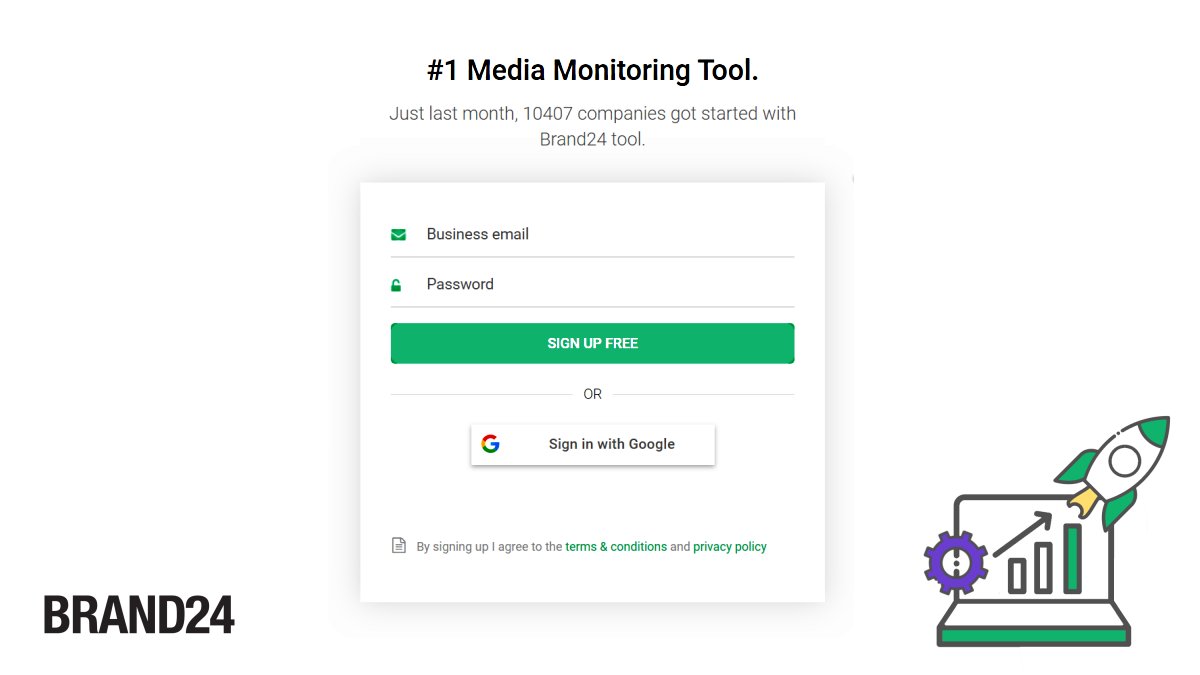 brand24's tweet image. 💥 3️⃣ hot #ConversionFunnel optimization updates!💥
✅New users can register & log in via their Google Account!😍
✅Number of other accounts registered during last 30 days - visible!💪
✅Custom registration pages coherent with the landing page that drew attention of a client!🚀