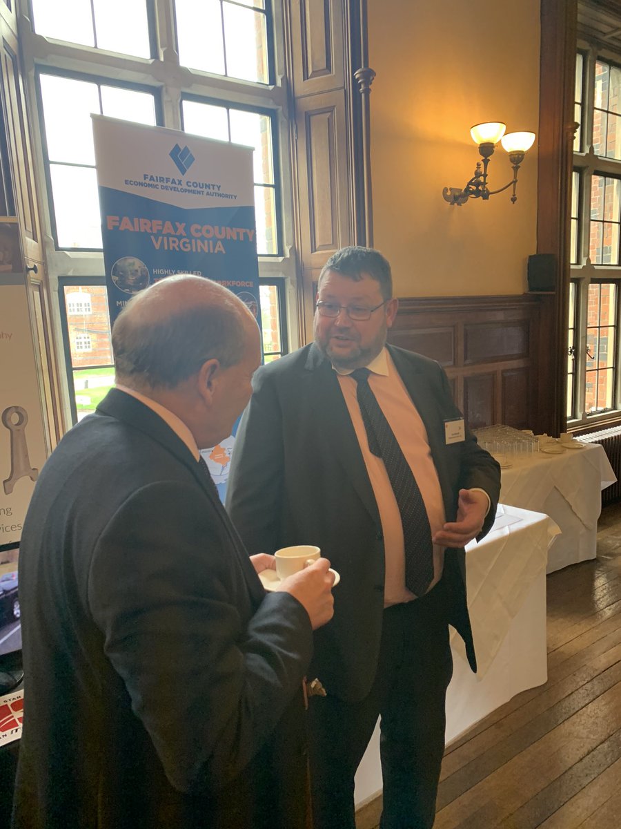 One of our exhibitors, Ian Chandler from Fairfax County Economic Development Forum, talks to Nigel Chandler from Airbus during a networking break at our conference. <a href="/fairfax_uk/">Fairfax UK</a> <a href="/FairfaxEDA/">Fairfax County EDA</a> <a href="/Airbus/">Airbus</a>