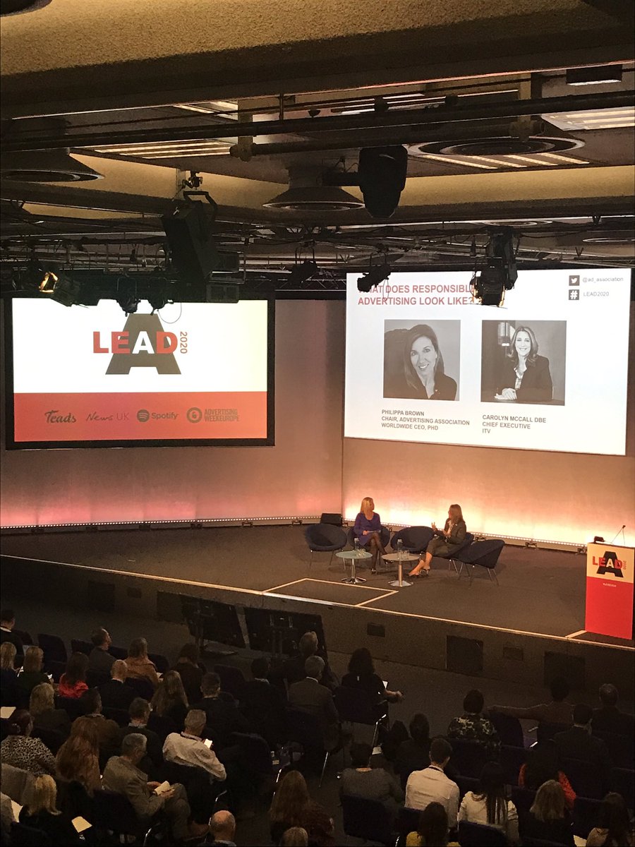 ad_association's tweet photo. Next up is our Chair @PhilippaBrown2 in conversation with @ITV’s Dame Carolyn McCall on what responsible advertising looks like #LEAD2020 https://t.co/hRmabpirRE