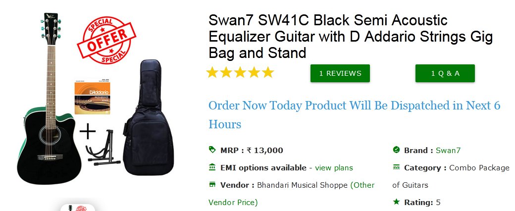 Devmusical's tweet photo. Swan7 SW41C Black Semi Acoustic Equalizer Guitar with D Addario Strings Gig Bag and Stand.
#Swan7guitars #Acousticguitar #guitarbrands #bestguitars https://t.co/6qunsXktUu
