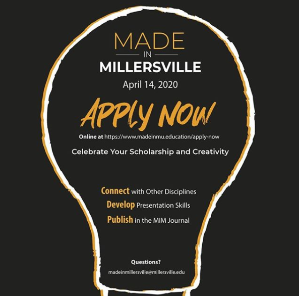 mimjournal's tweet photo. Don't wait, applications for Made in Millersville close February 17!
⤵️
Make sure to ☑️ the MiM Journal box to publish your work with us! https://t.co/o8fV80csq2