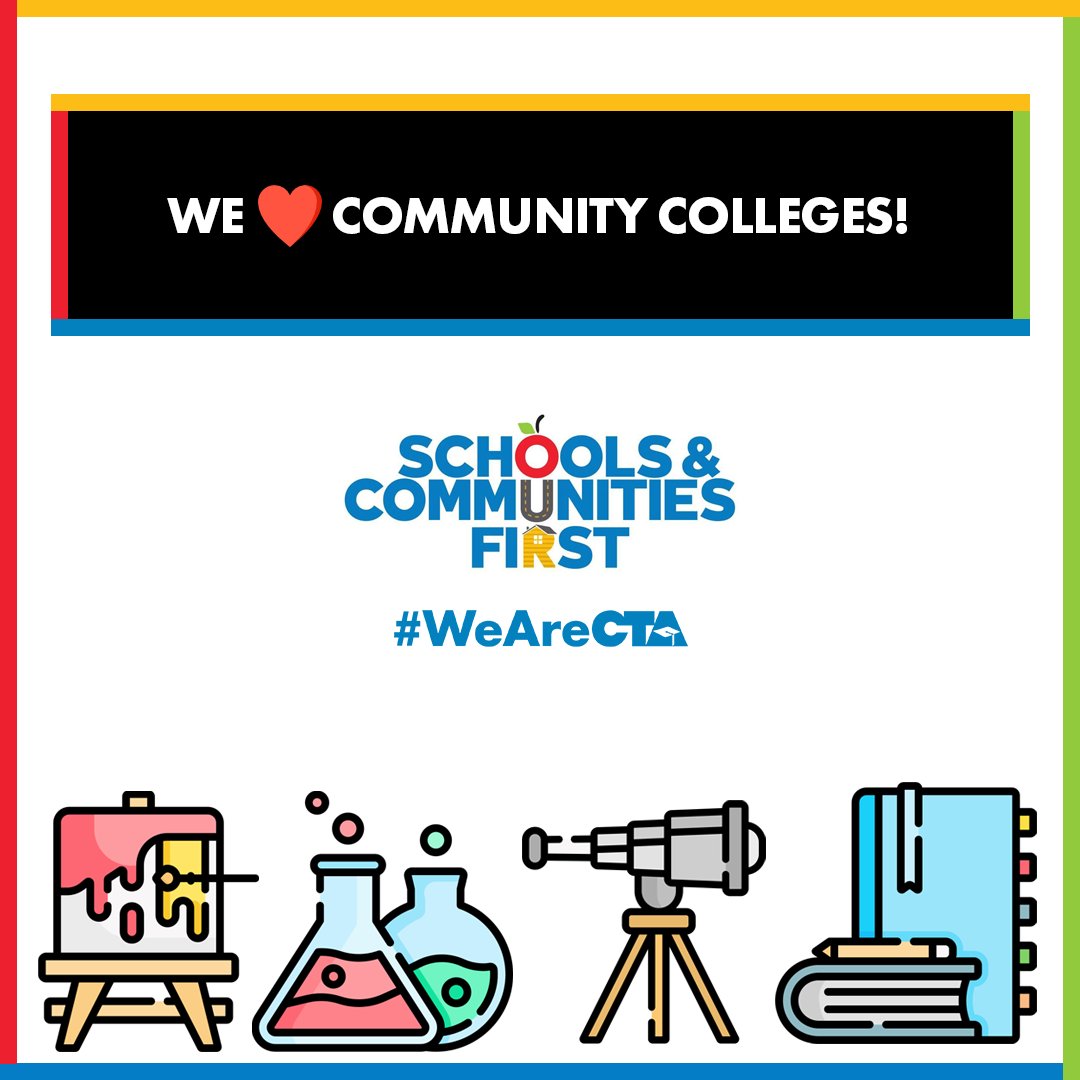 Often called "The Equalizer," Community Colleges provide education opportunity + advancement for many students in CA.

#SchoolsAndCommunitiesFirst will reclaim over $12 billion/year for schools, community colleges + local communities. It’s time to invest in CA's future! #CCA4Us