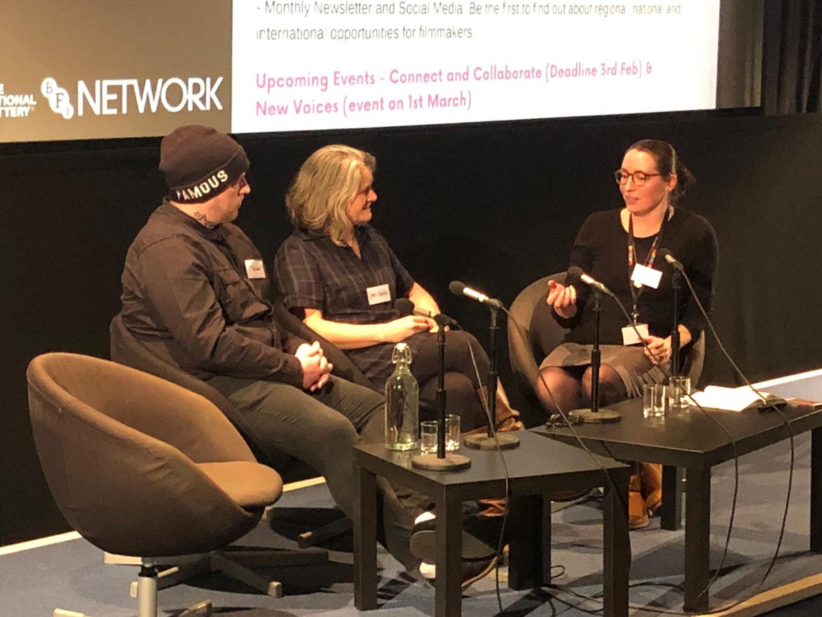 networkfhsw's tweet photo. A packed cinema at @UKScreenSkills #ScreenFutures Event at @wshed today.... @bfinetwork South West Talent Exec @thealicecabanas in conversation with NETWORK supported writer / directer @holbrook99 & producer Linn Waite of @earlydayfilms to chat all things short film funding https://t.co/FDZNXyczlo