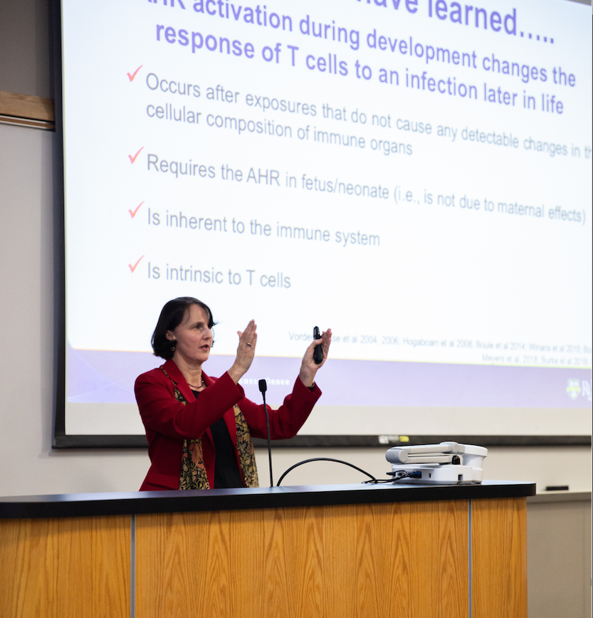 RITscience's tweet photo. We would like to thank our distinguished speaker, Dr. B. Paige Lawrence from the @UofR, for her informative seminar titled, 'Environmental Influences on the Immune System.' 

#immunesystem #environmentalinfluence #immunology #biology https://t.co/ZeLFQwcg2O