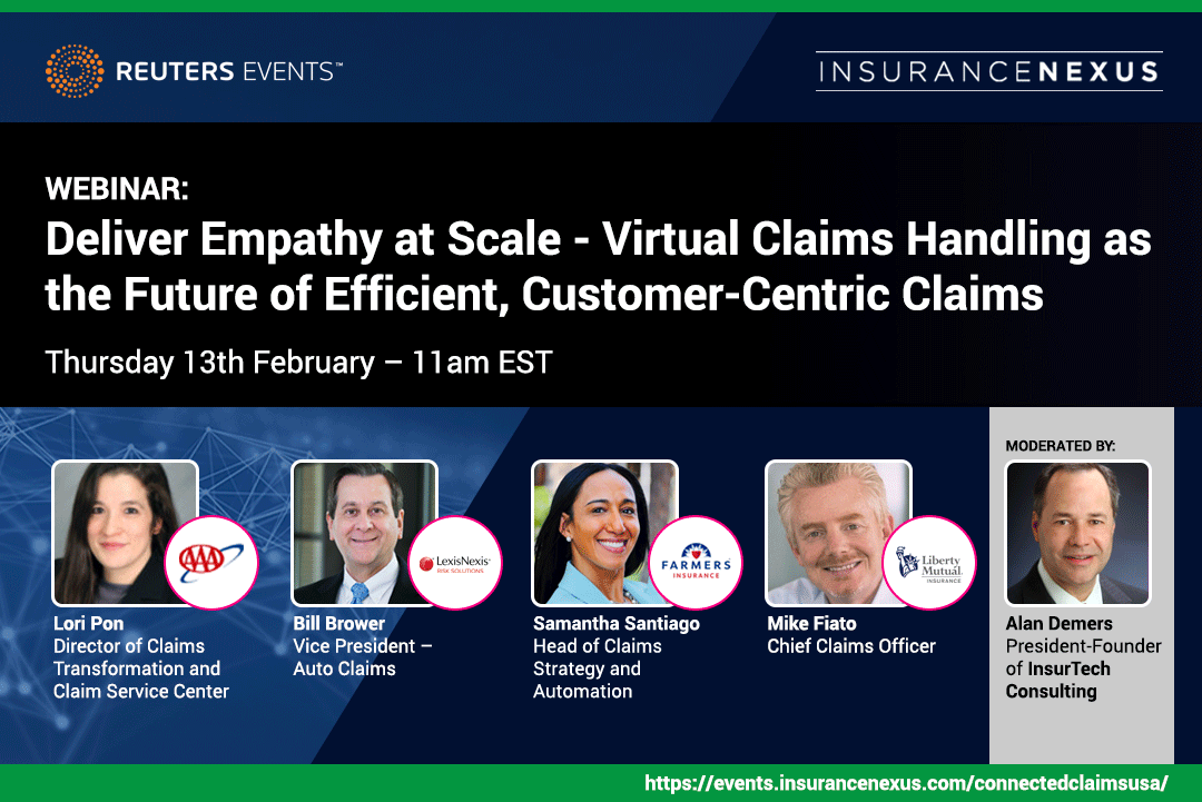 BraidenJoshua's tweet photo. Does more automation in claims leave consumers out in the cold? 

Senior executives from Liberty Mutual, AAA, Farmers Insurance and LexisNexis Risk Solutions discuss how to "Deliver Empathy at Scale" Feb 13th at 11am ET. 

You can register for free here: https://t.co/ritHJAnN8G https://t.co/MCknti6Vts