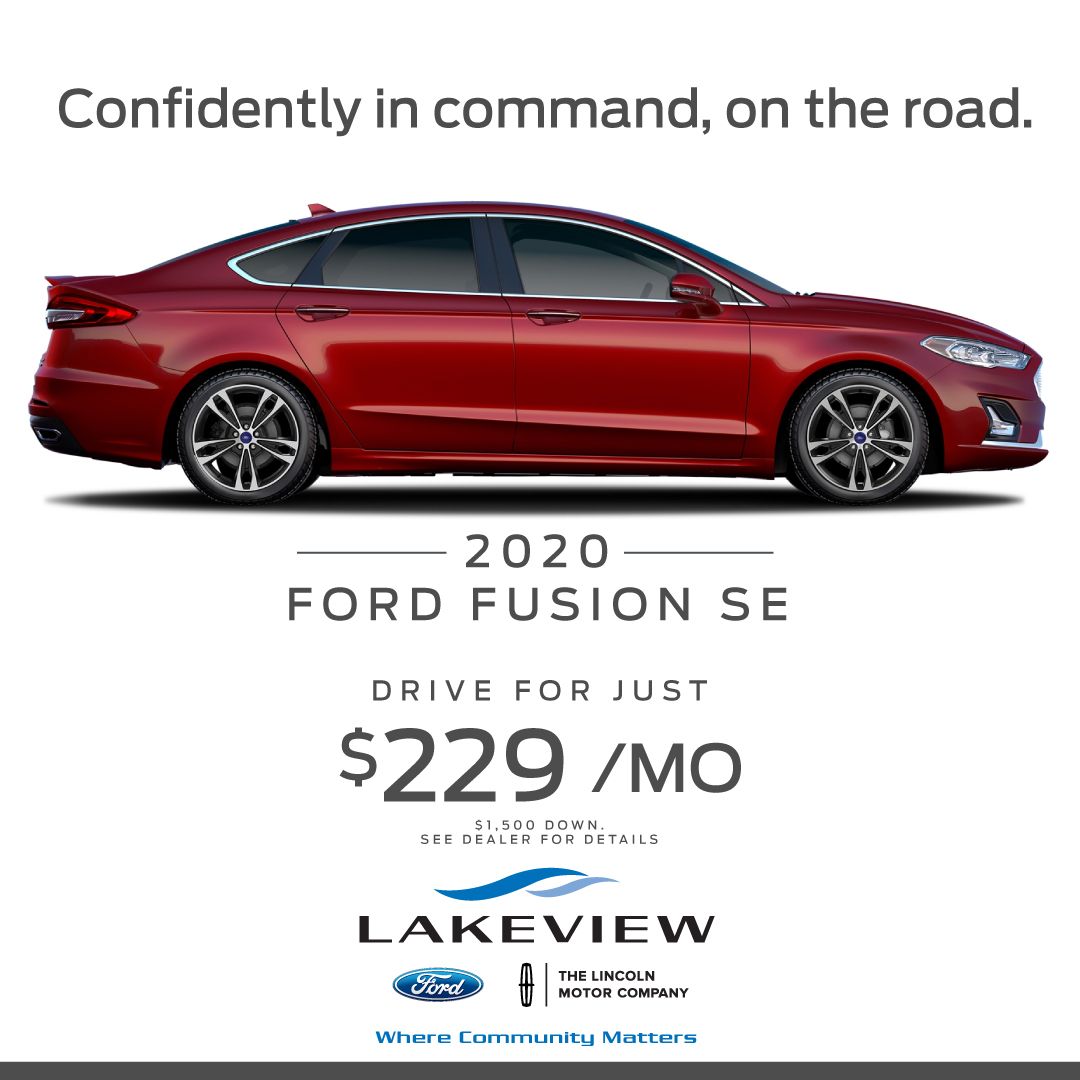 DriveLakeviewFL's tweet photo. The Month End Offers are CRAZY right now! Take home a new Fusion by January 31st for just $1,500 down and $229/month!! Only 2 left in stock!! 
Shop Now: https://t.co/rPcKPAau8q https://t.co/fS1Ux6ltUF