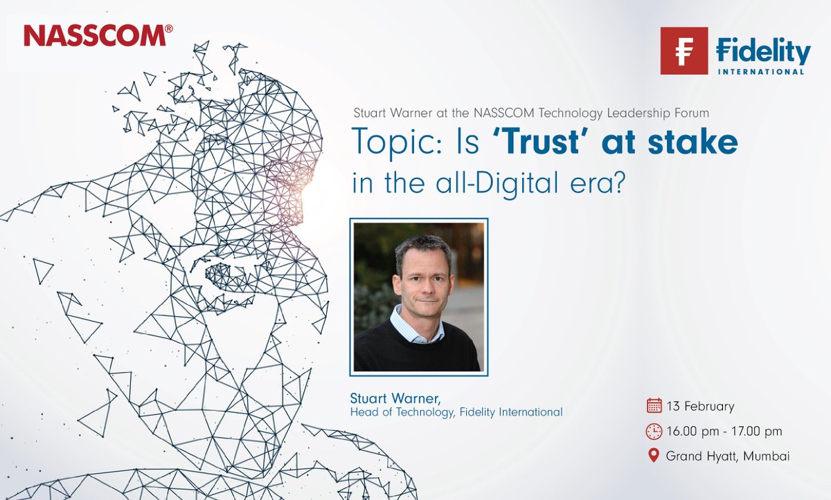 We look forward to attending the 28th edition of the <a href="/nasscom/">nasscom</a> Technology and Leadership Forum (NTLF) 

We'll hear from eminent industry speakers, including Fidelity International’s Stuart Warner, on various topics under the theme ‘Tech in 20s: Coming of Age’. #NTLF2020